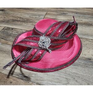 KY Derby Hat Church Easter Sunday Ribbon Bow Formal Wide Brim Whittall & Shon